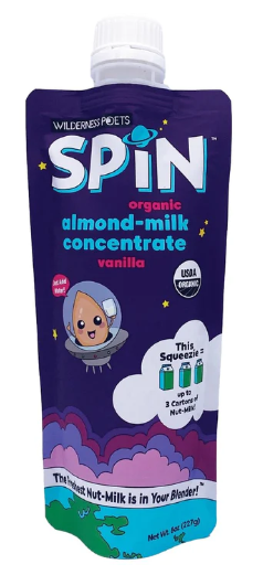 Wilderness Poets Spin Organic Almond Milk Concentrate Vanilla 8oz